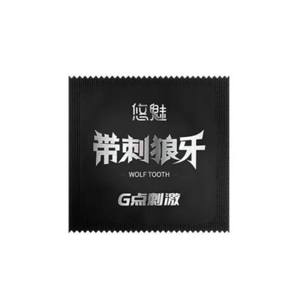 Yommee G Spot Stimulation Wolf Tooth 9D Condom 12pcs  