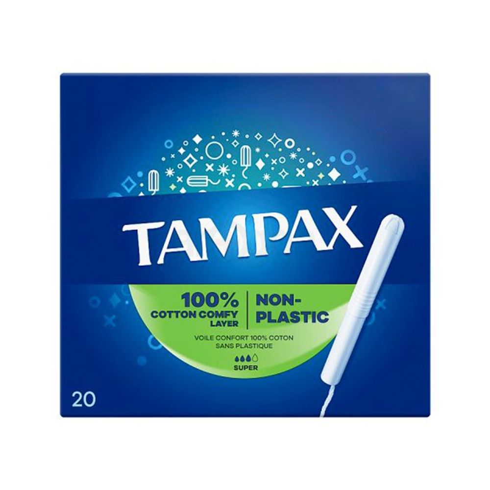 Tampax Cardboard Super Applicator Tampons 20's Pack  