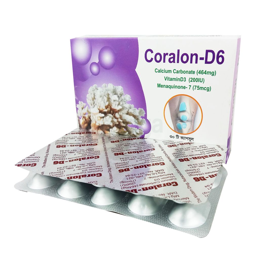 Coralon-D6 464mg+200iu capsule