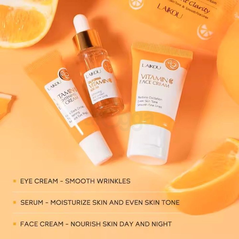 Laikou Vitamin C Skincare Set of 3 (Serum, Eye Cream, Face Cream)  