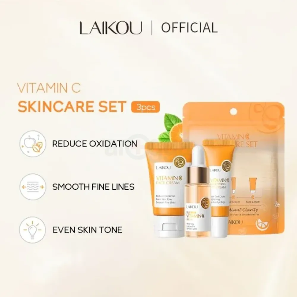 Laikou Vitamin C Skincare Set of 3 (Serum, Eye Cream, Face Cream)  