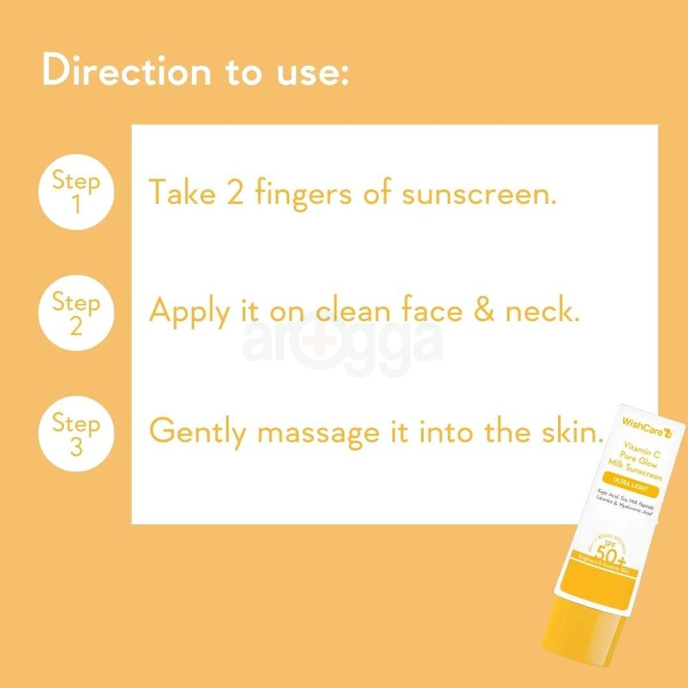 Wishcare Vitamin C Pure Glow Milk Sunscreen Ultra Light SPF 50+ PA++++ 50g  