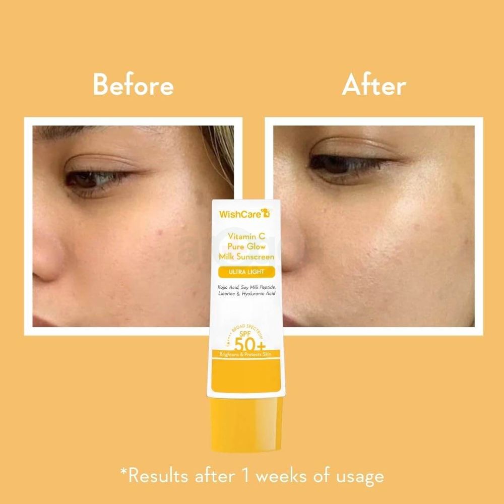 Wishcare Vitamin C Pure Glow Milk Sunscreen Ultra Light SPF 50+ PA++++  
