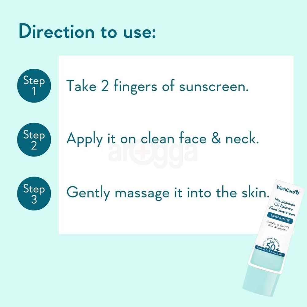 WishCare 5% Niacinamide Oil Balance Fluid Light & Matte Sunscreen SPF 50 PA++++  
