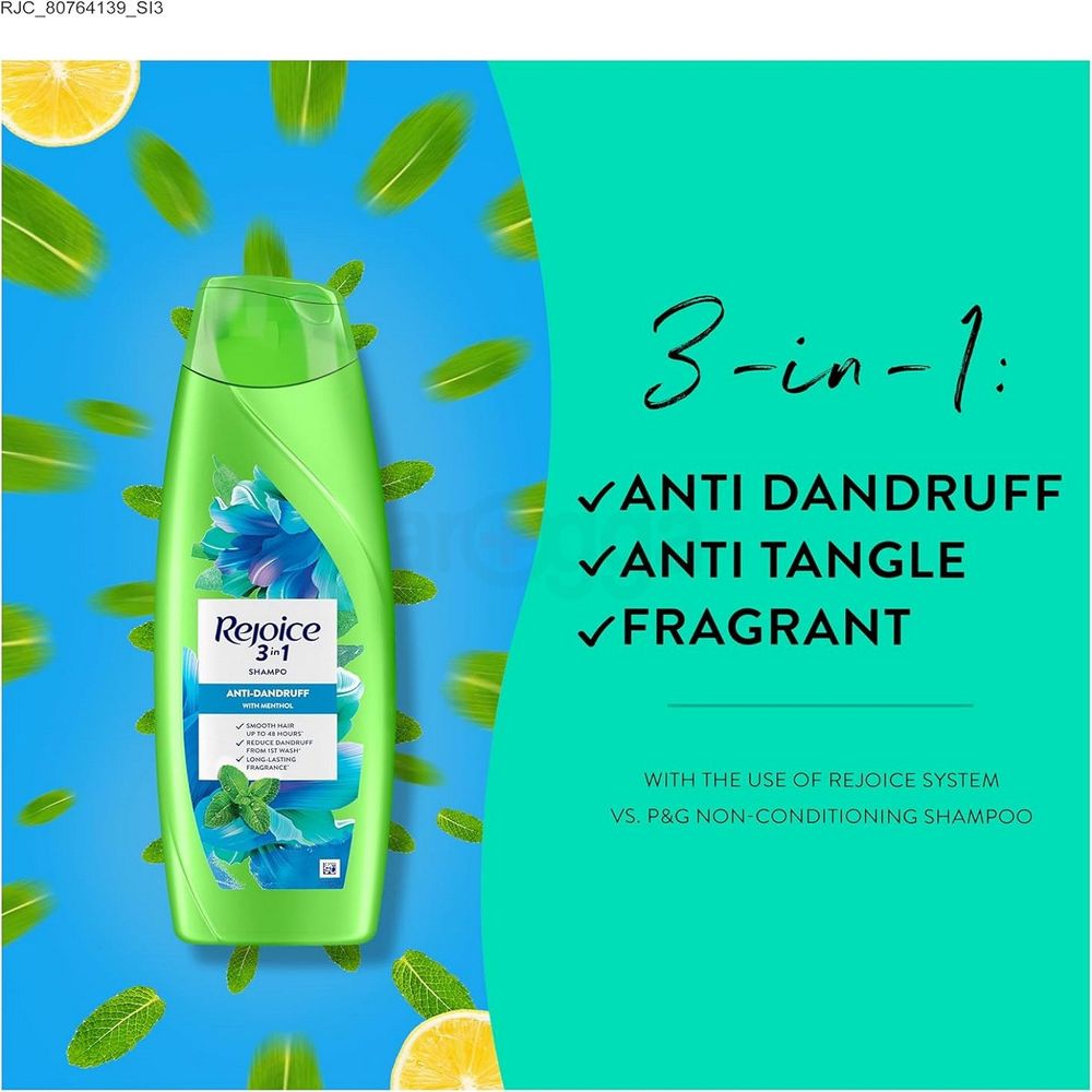 Rejoice 3 in 1 Anti Dandruff Shampoo with Menthol  