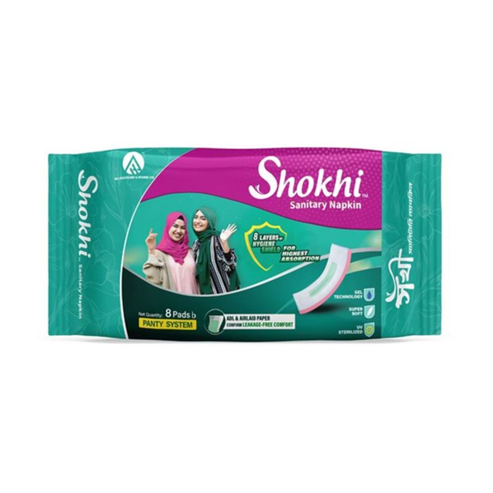 Shokhi Sanitary Napkin Panty 8pcs Pads  