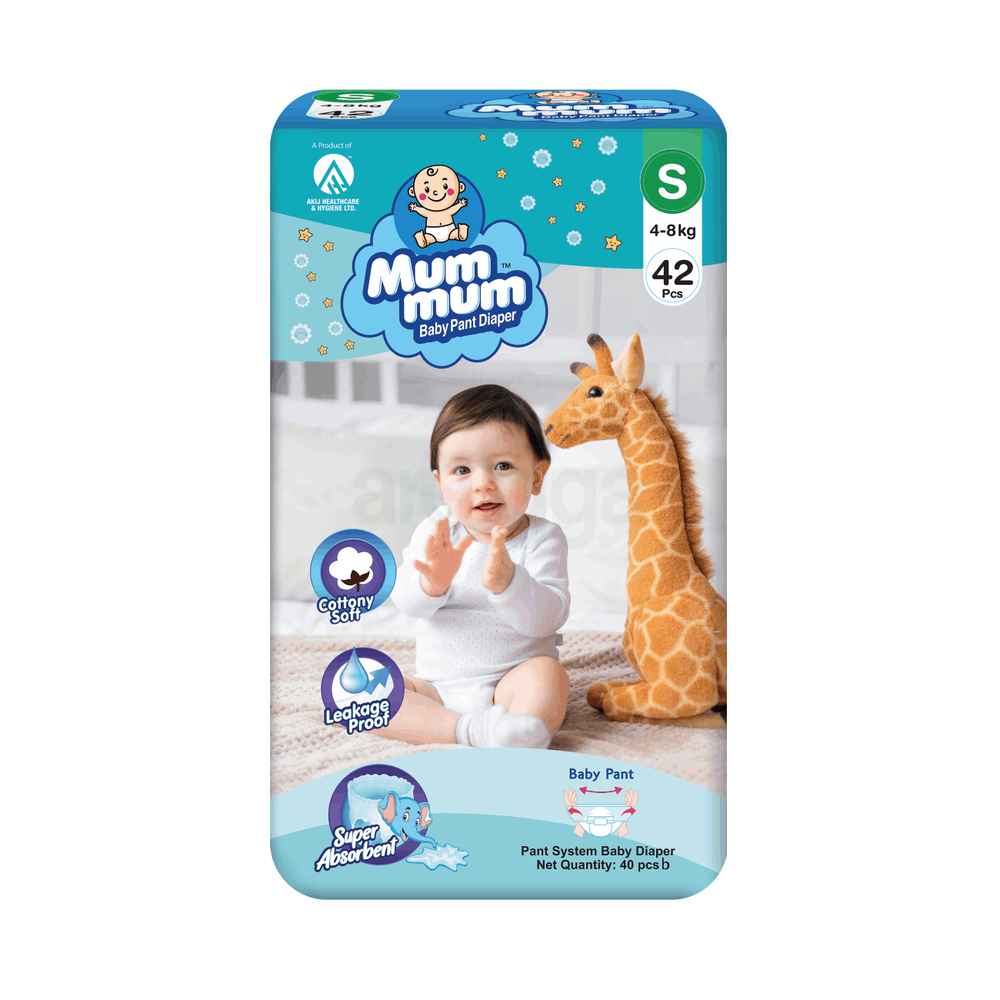Mum Mum Baby Pant Diaper 42Pcs S (4-8Kg)  