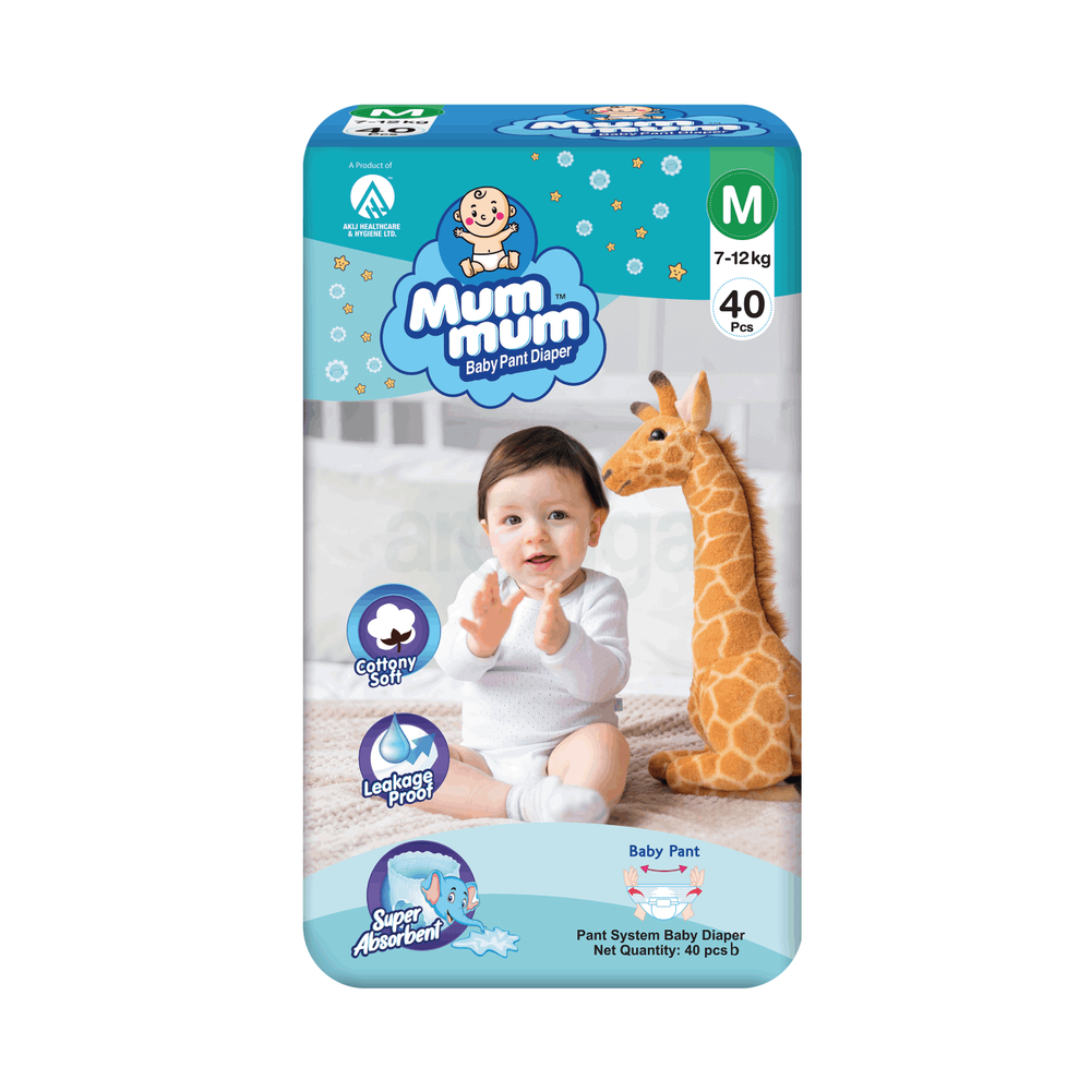 Mum Mum Baby Pant Diaper 40Pcs M (7-12Kg)  