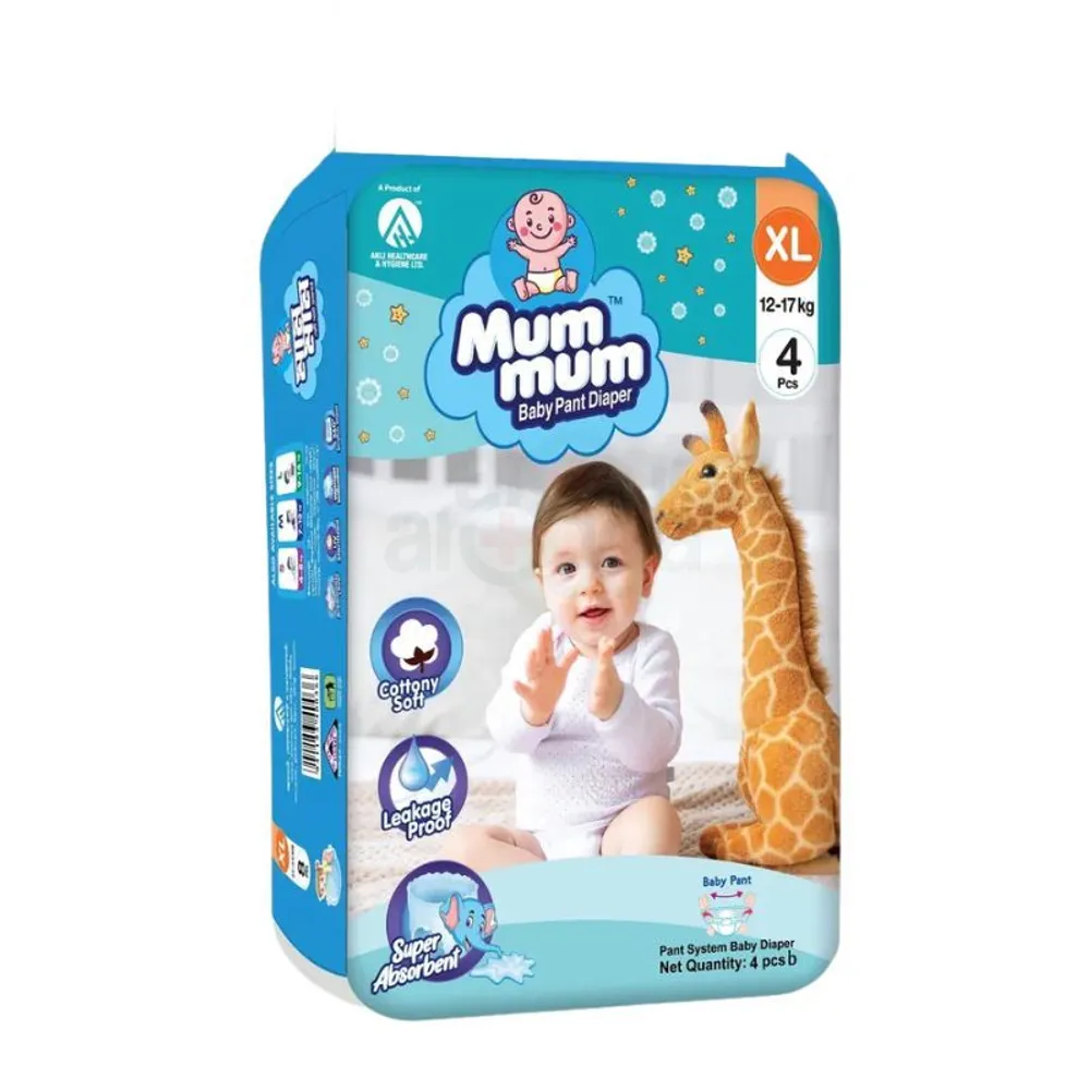 Mum Mum Baby Pant Diaper 4 Pcs XL (12-17kg)  
