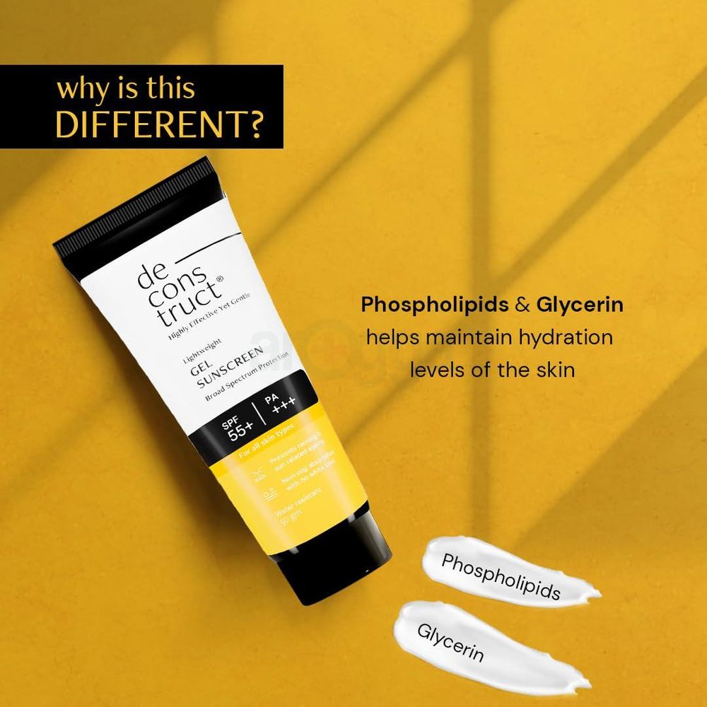 Deconstruct Lightweight Gel Water Resistant Sunscreen for Oily Skin SPF 55+ PA+++  