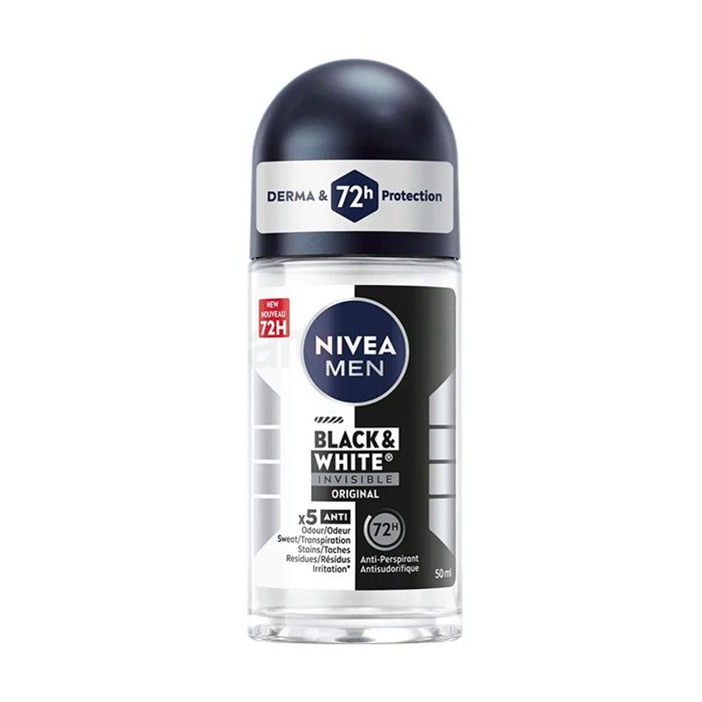 Nivea Men 5in1 Black & White Invisible Original Fresh 48H Anti-Perspirant Deodorant Roll-on  