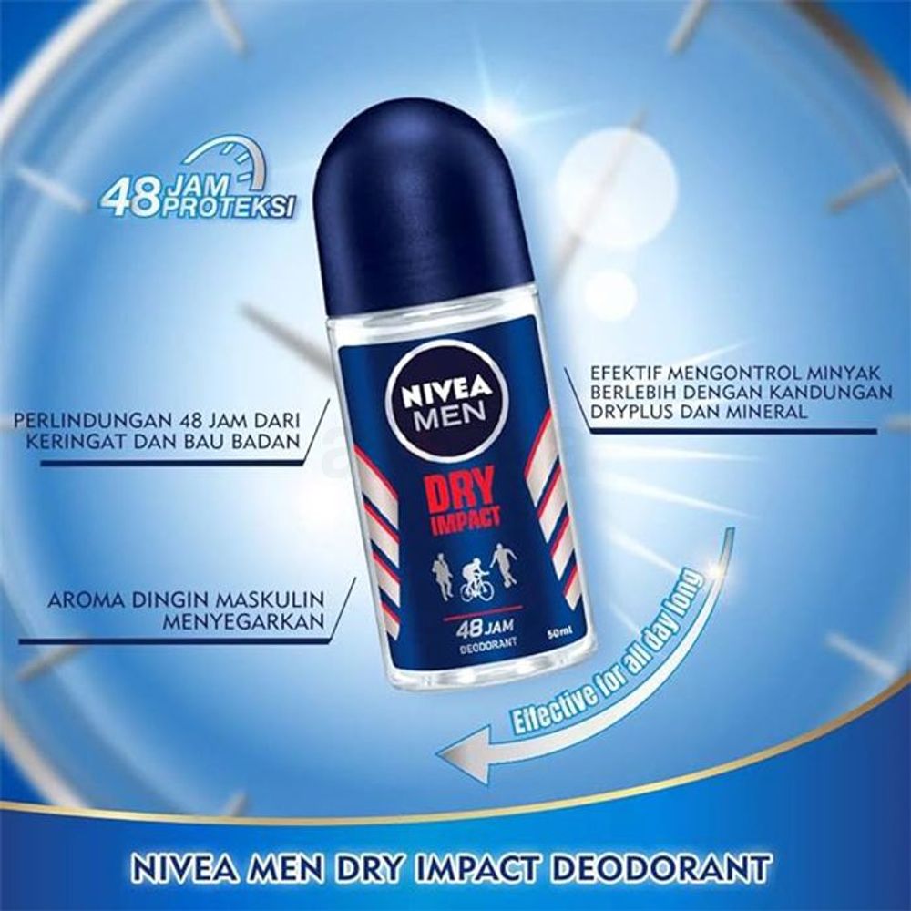 Nivea Men Dry Impact 72H Anti-Perspirant Deodorant Roll-on 50ml  