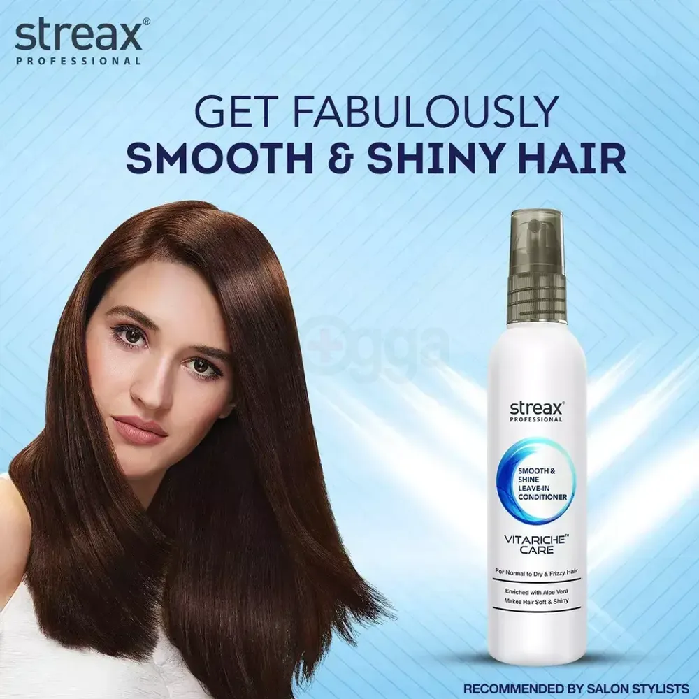 Streax Professional Vitariche Care Smooth and Shine Leave in Conditioner for Normal to Dry and Frizzy Hair  