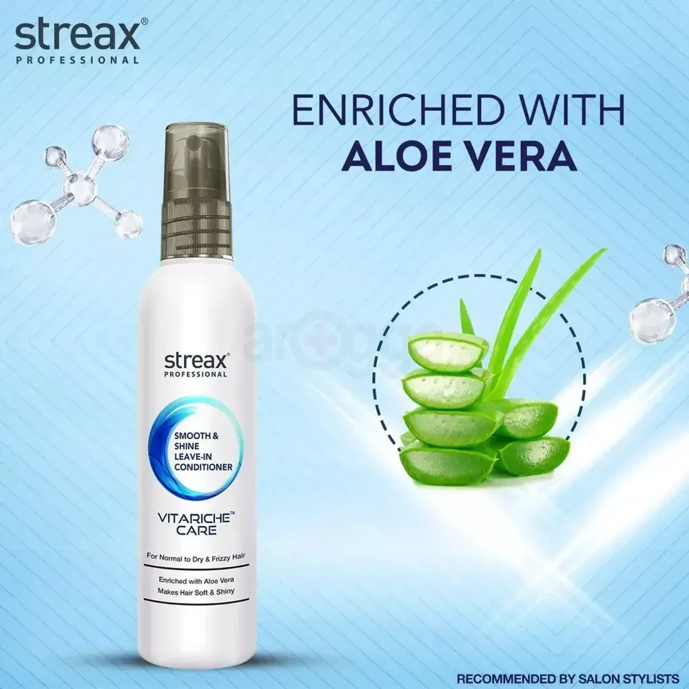 Streax Professional Vitariche Care Smooth and Shine Leave in Conditioner for Normal to Dry and Frizzy Hair  