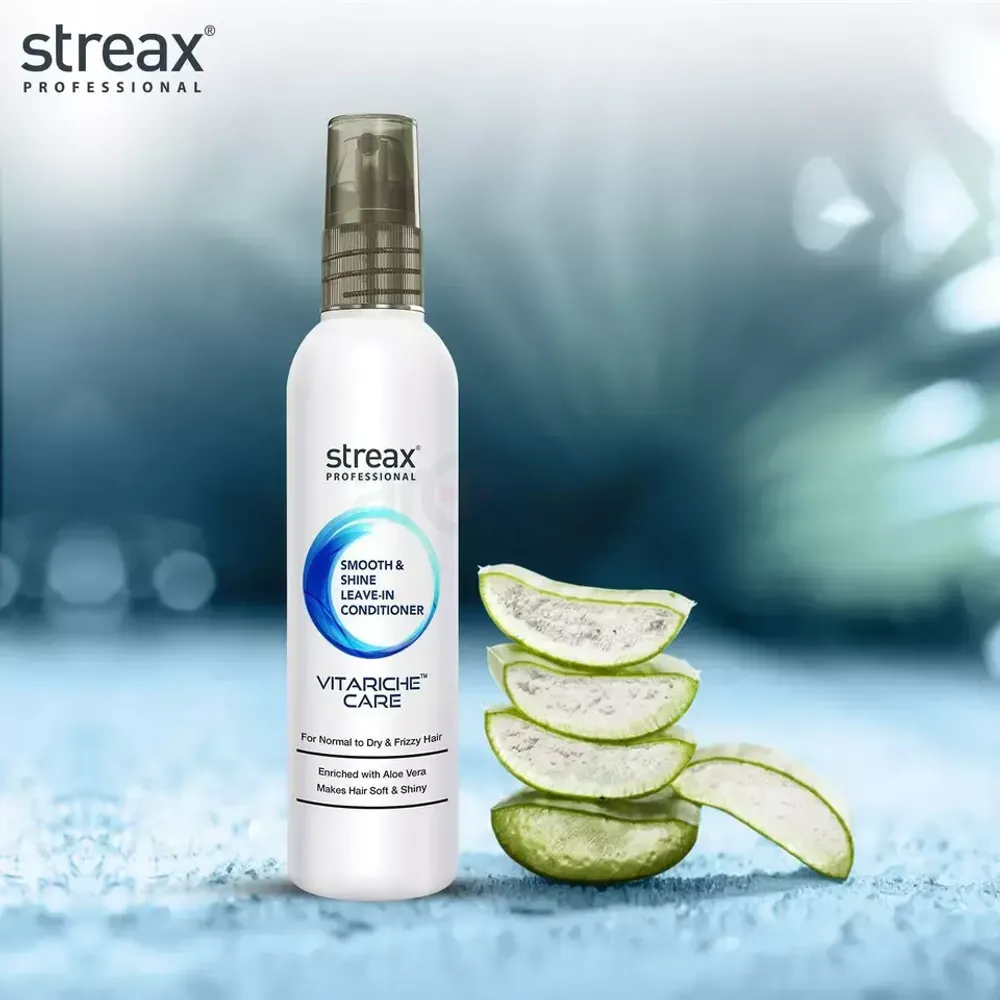 Streax Professional Vitariche Care Smooth and Shine Leave in Conditioner for Normal to Dry and Frizzy Hair  