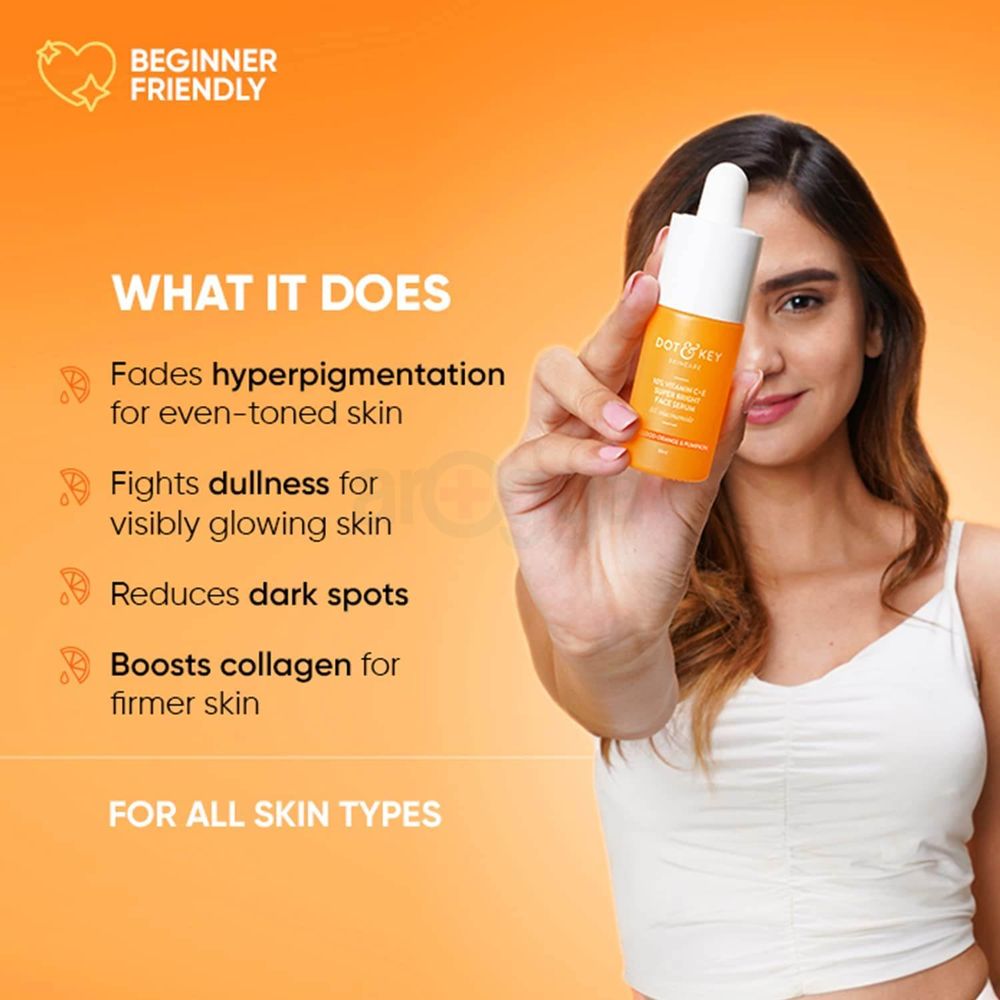 Dot and Key 10% Vitamin C+E Super Bright Face Serum with 5% Niacinamide with Blood Orange & Pumpkin  