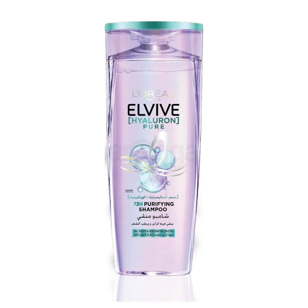 Loreal Paris Elvive Hyaluron Pure 72hr Purifying Shampoo for Oily Scalp and Dehydrated Lengths 400ml  