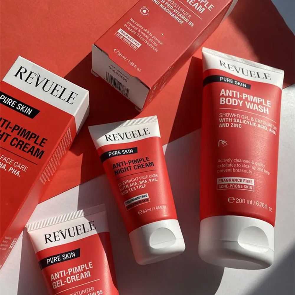 Revuele Pure Skin Anti Pimple Cleansing Foam with Salicylic Acid and Glycolic Acid for Acne Prone Skin  