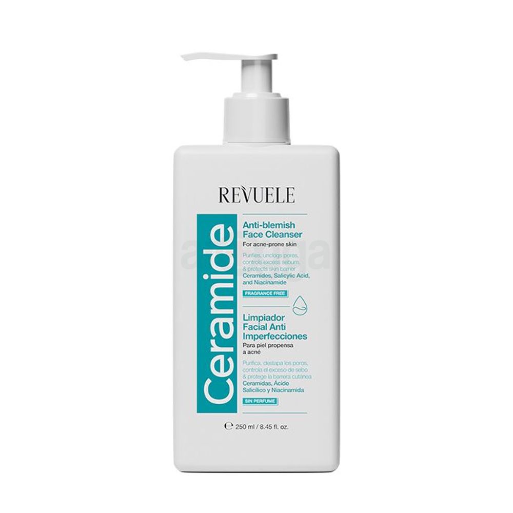 Revuele Ceramide Anti Blemish Face Cleanser with Ceramides, Salicylic Acid & Niacinamide for Acne Prone Skin  