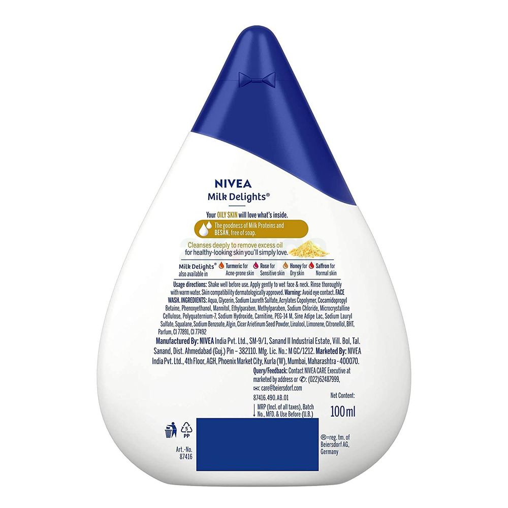 Nivea Milk Delights Face Wash Besan for Oily Skin 100 ml  