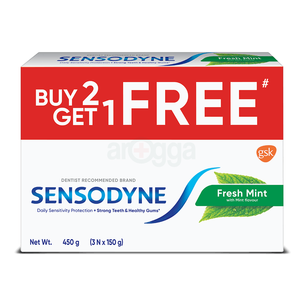 Sensodyne Fresh Mint Toothpaste (Buy 2 Get 1 Free) 150gm  