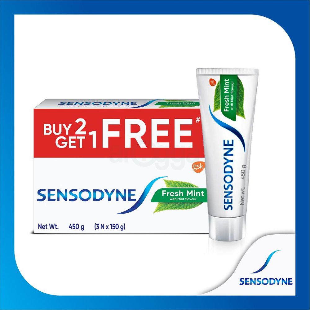 Sensodyne Fresh Mint Toothpaste (Buy 2 Get 1 Free) 150gm  