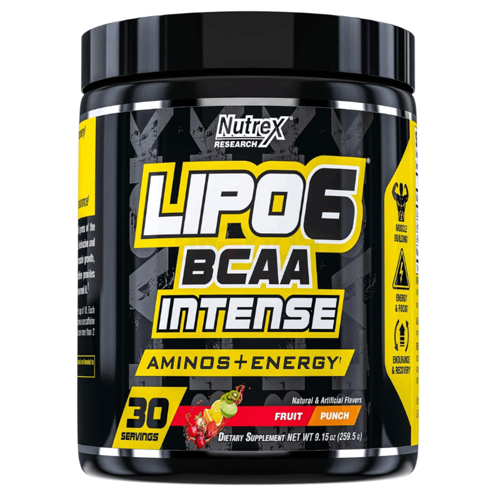 Nutrex Research Lipo 6 BCAA Intense Amino+Energy, Fruit Punch Flavor - 30 Servings  