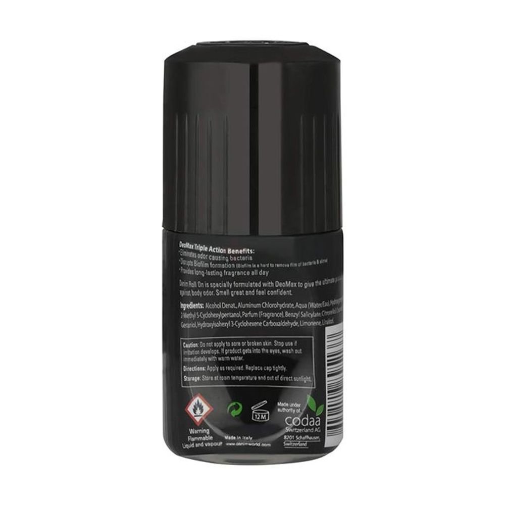 Denim Black 24hr Deomax Deodorant Roll On 50ml  