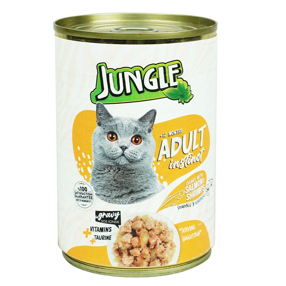 Jungle Adult Cat Food Can Salmon & Shrimp 400g  