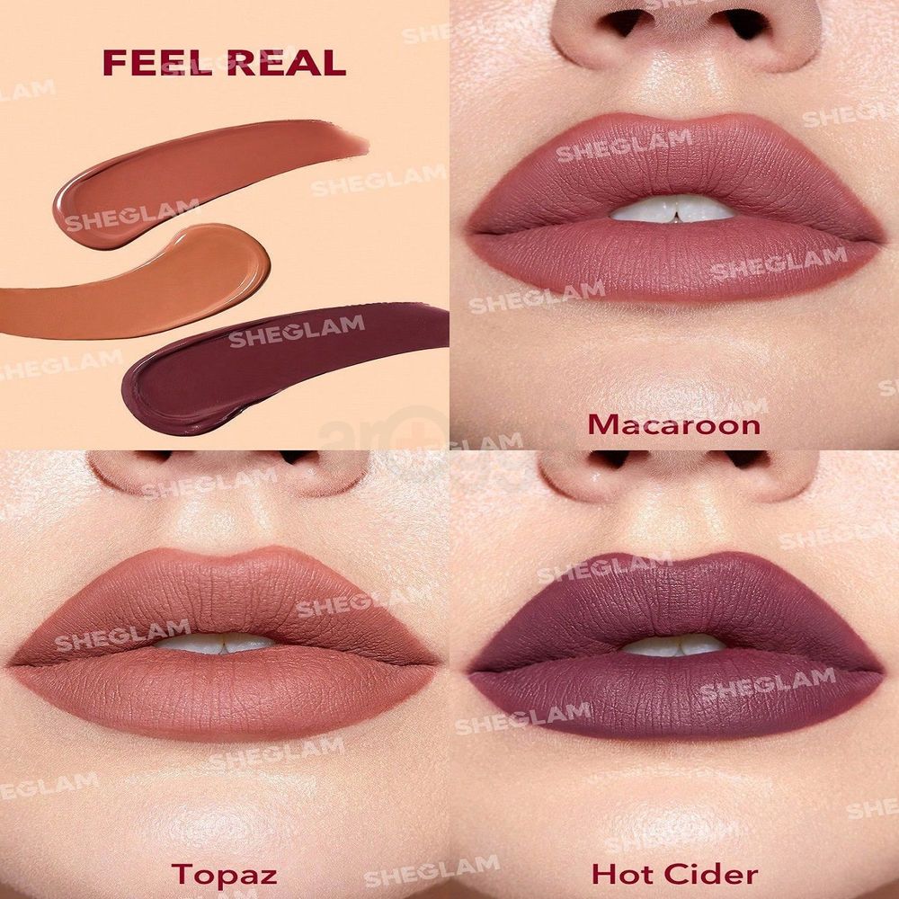 SHEGLAM Matte Allure Mini Liquid Lipstick Set - Feel Real  