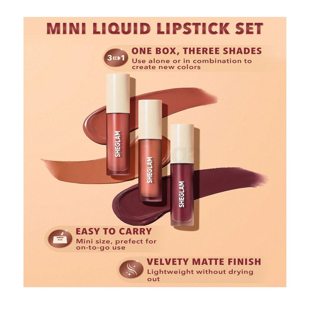 SHEGLAM Matte Allure Mini Liquid Lipstick Set - Feel Real  