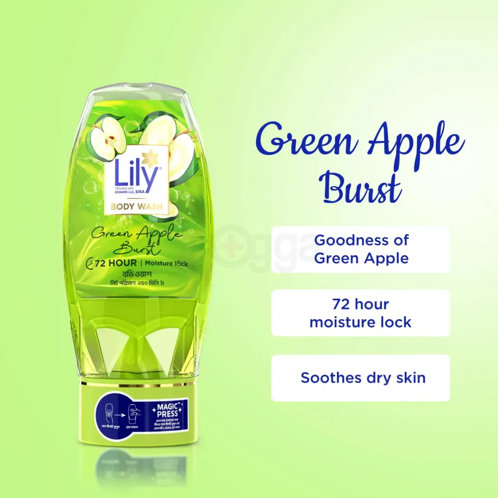 Lily 24hr Green Apple Burst Body Wash 250ml  
