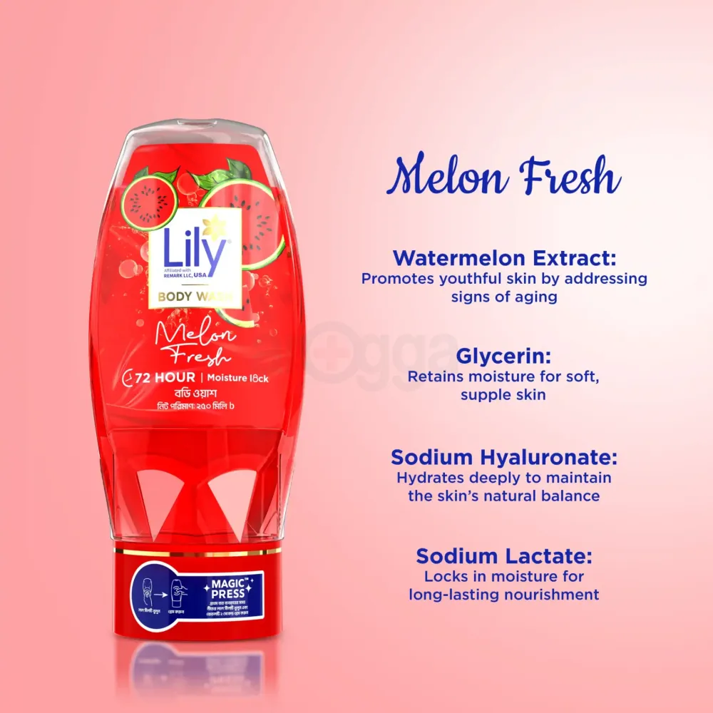 Lily 24hr Melon Fresh Body Wash 250ml  