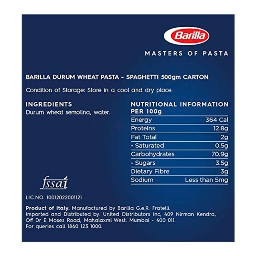 Barilla Spaghetti N.5 Pasta 500g  