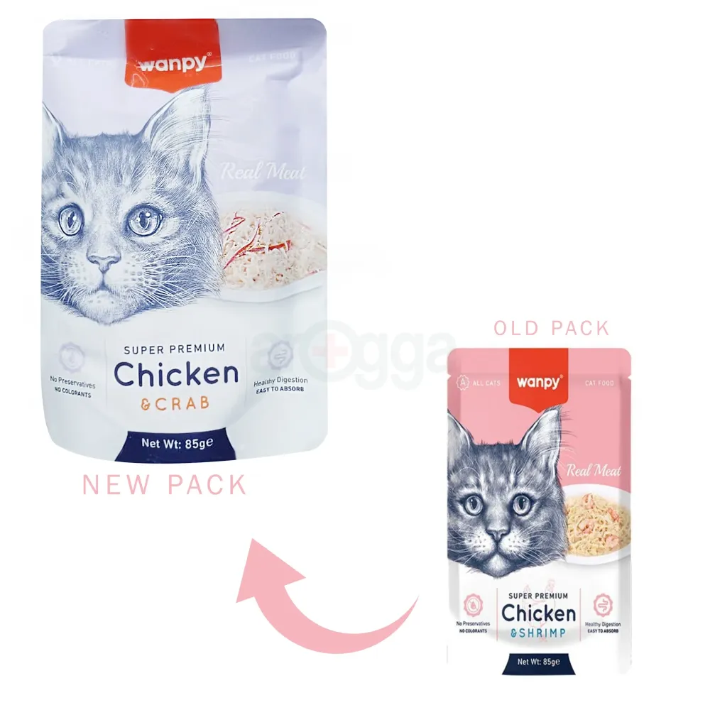 Wanpy Cat Pouch Super Premium Chicken & Crab 85  