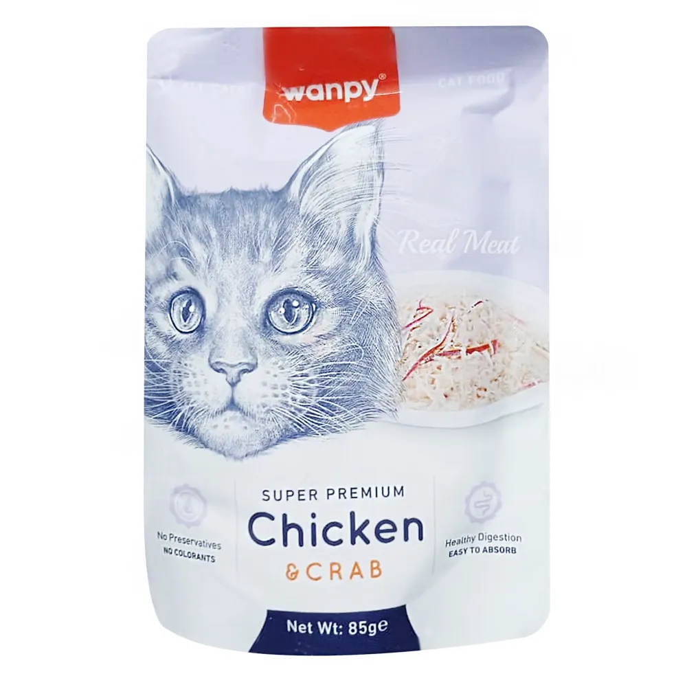 Wanpy Cat Pouch Super Premium Chicken & Crab 85  