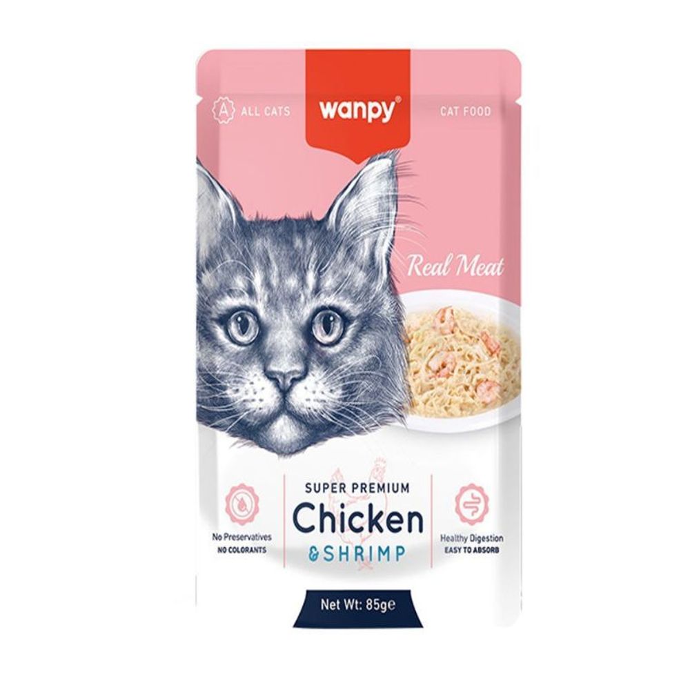 Wanpy Cat Pouch Super Premium Chicken & Crab 85  