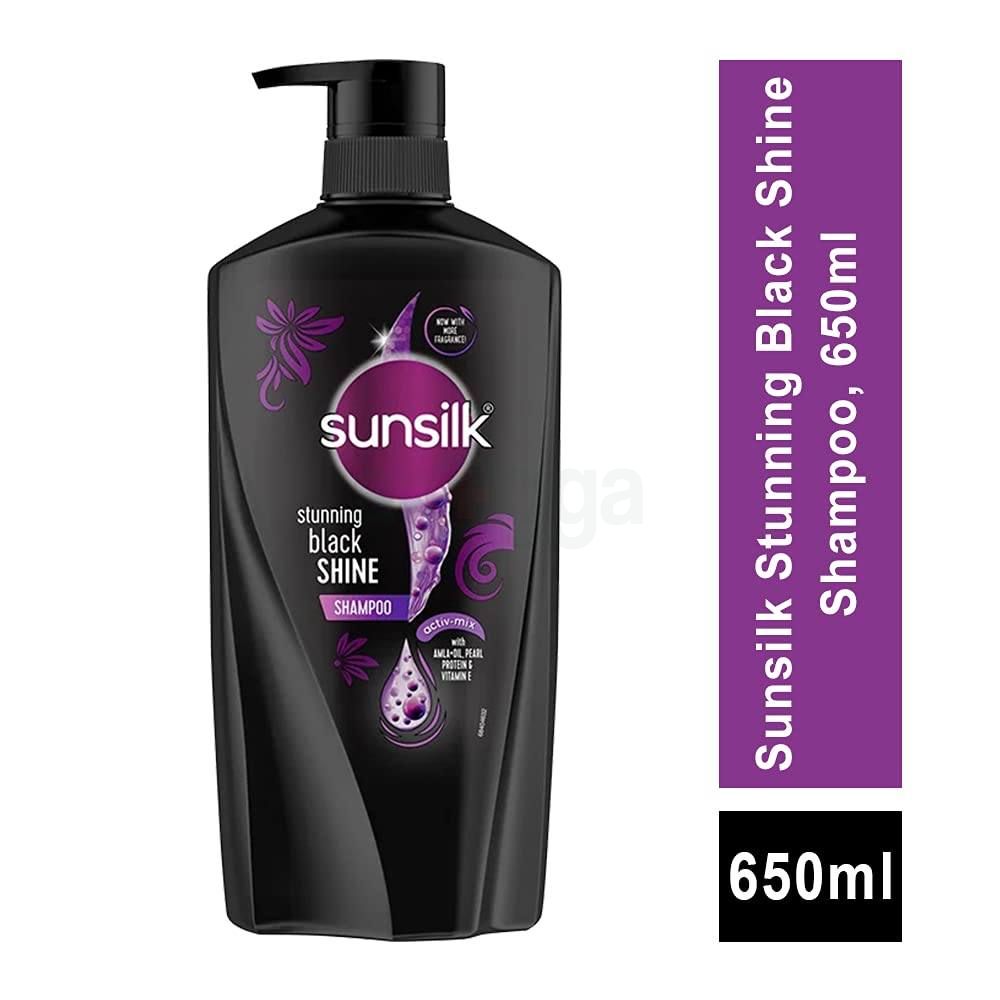 Sunsilk Stunning Black Shine Shampoo with Amla, Pearl, Protein & Vitamin E  