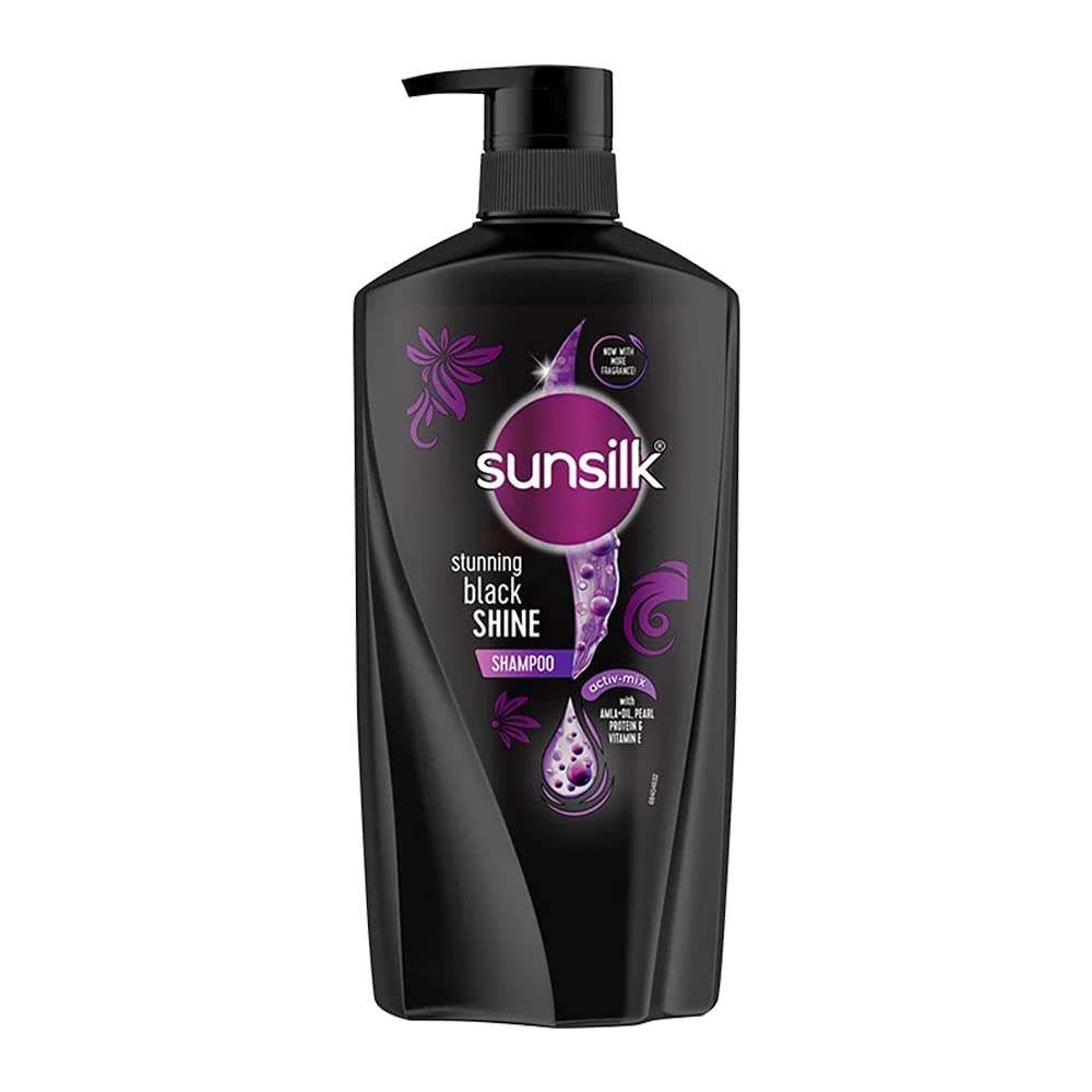 Sunsilk Stunning Black Shine Shampoo with Amla, Pearl, Protein & Vitamin E  