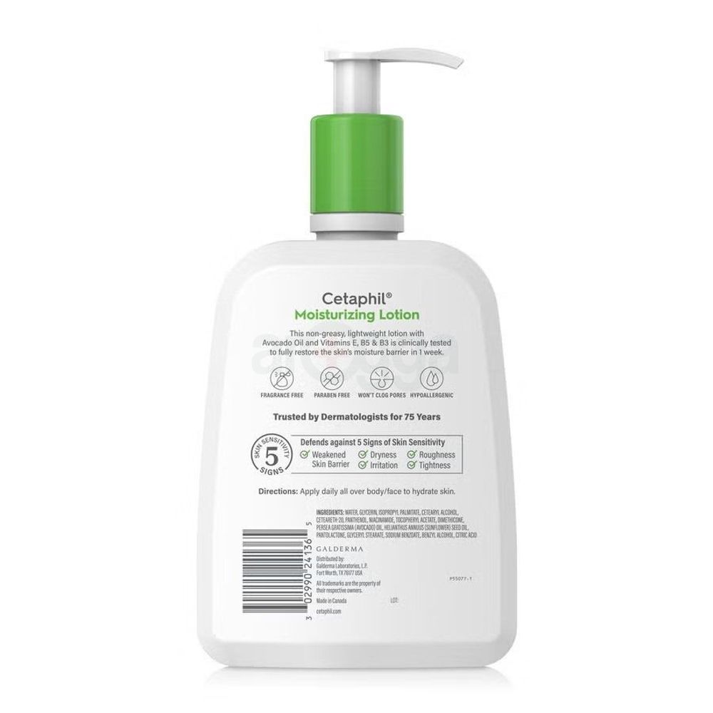 Cetaphil Moisturizing Lotion for Normal to Dry Skin with Glycerin, Vitamins B3 & B5 473ml  