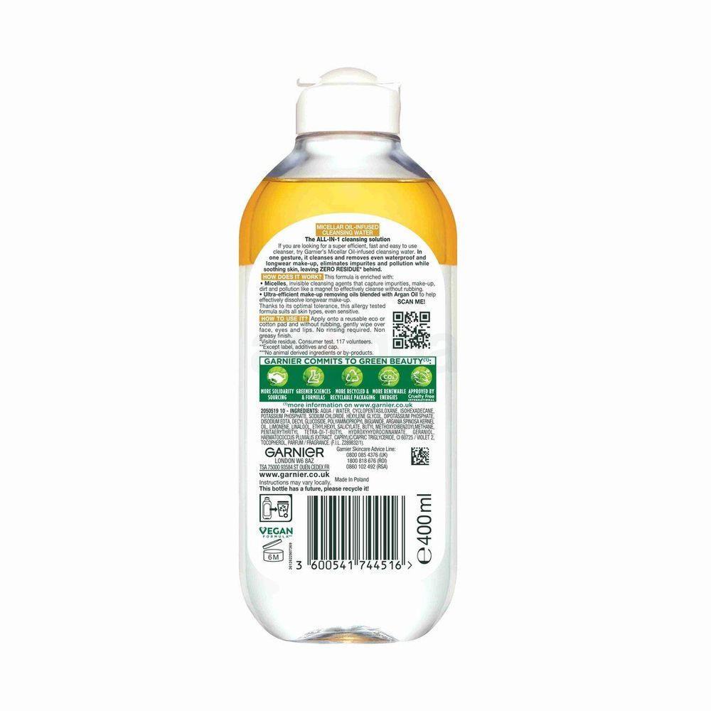 Garnier SkinActive Micellar Oil Infused Cleansing Water for Sensitive Skin   