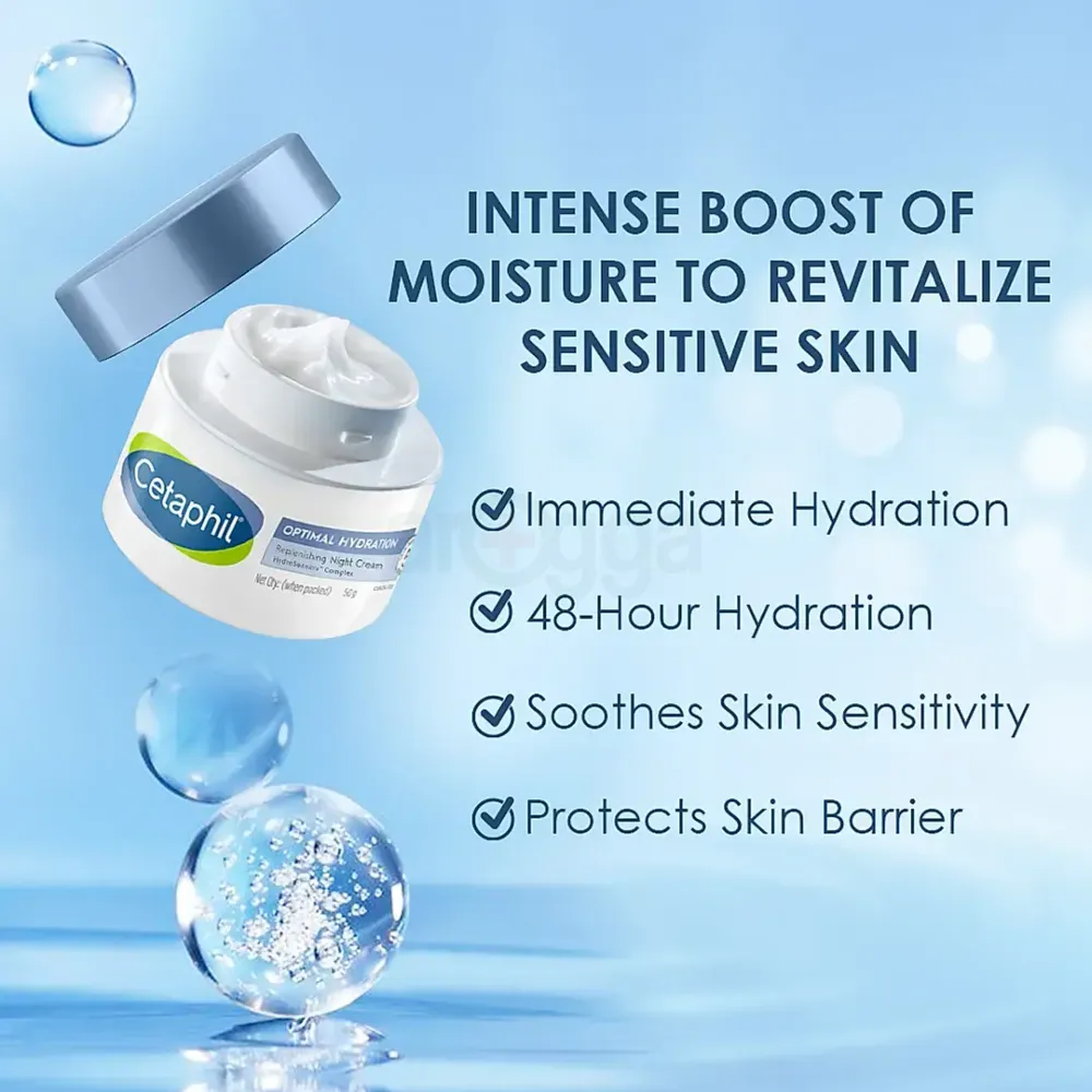Cetaphil Optamil Hydration Replenishing Night Cream for Dry and Dehydrated Skin  