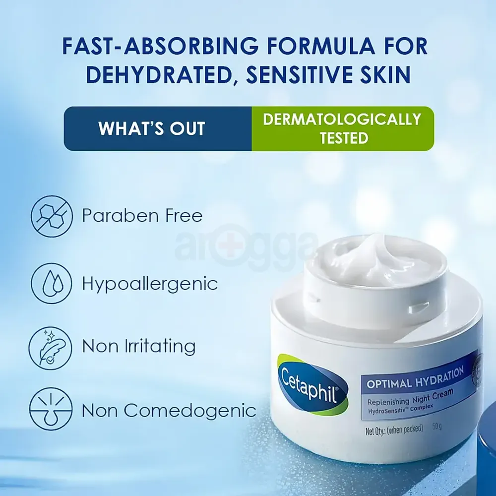 Cetaphil Optamil Hydration Replenishing Night Cream for Dry and Dehydrated Skin  