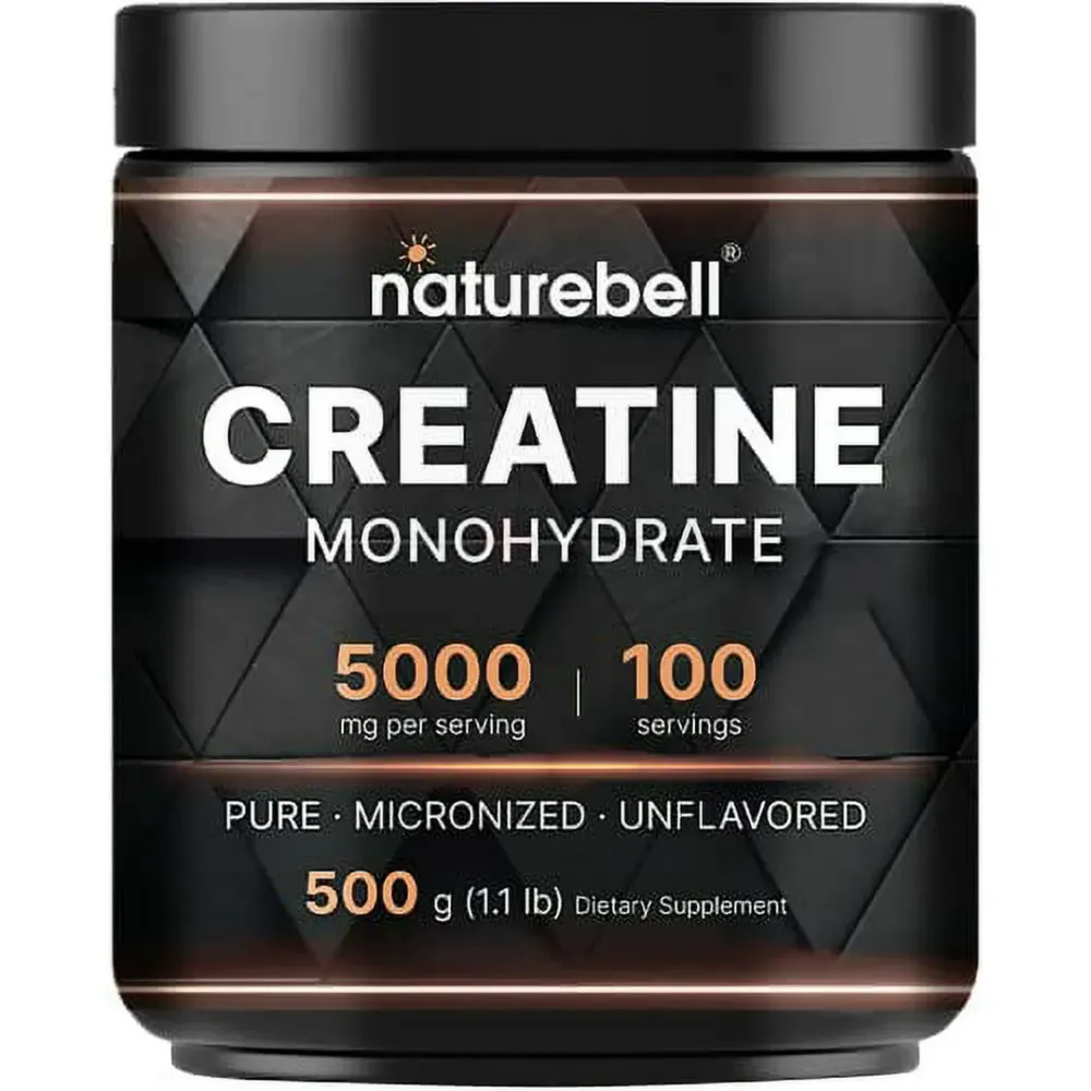 NatureBell Creatine Monohydrate Powder 500 Grams, 5000mg Per Serving  