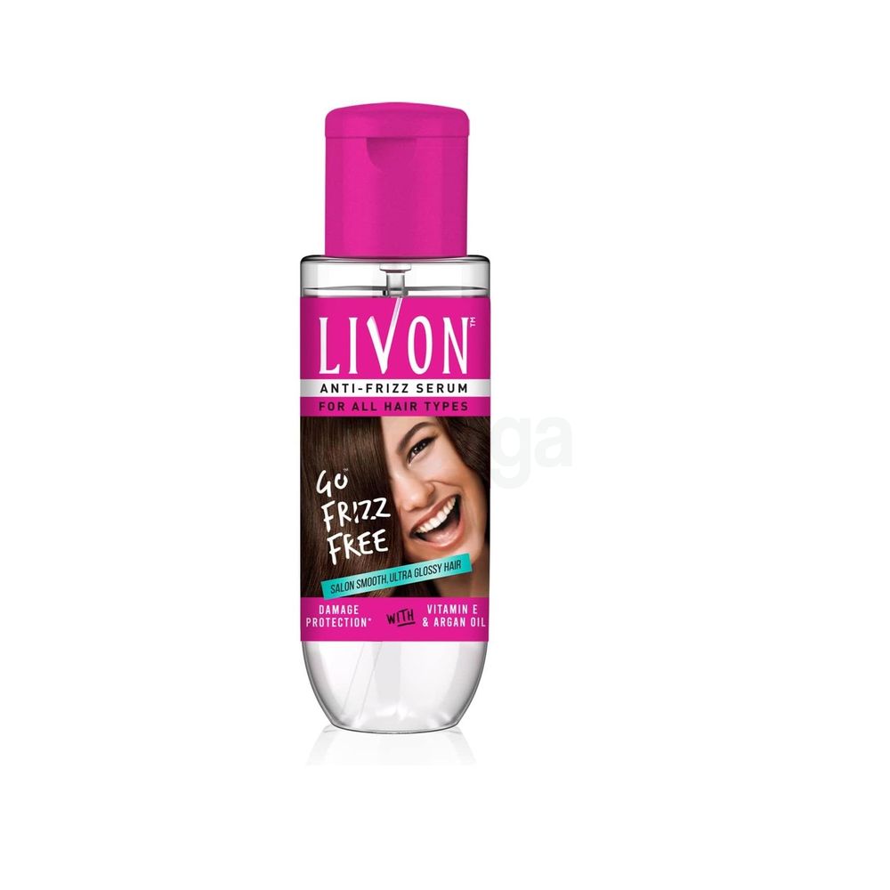 Livon Anti Frizz Hair Serum for All Hair Types with Vitamin E and Argan Oil  
