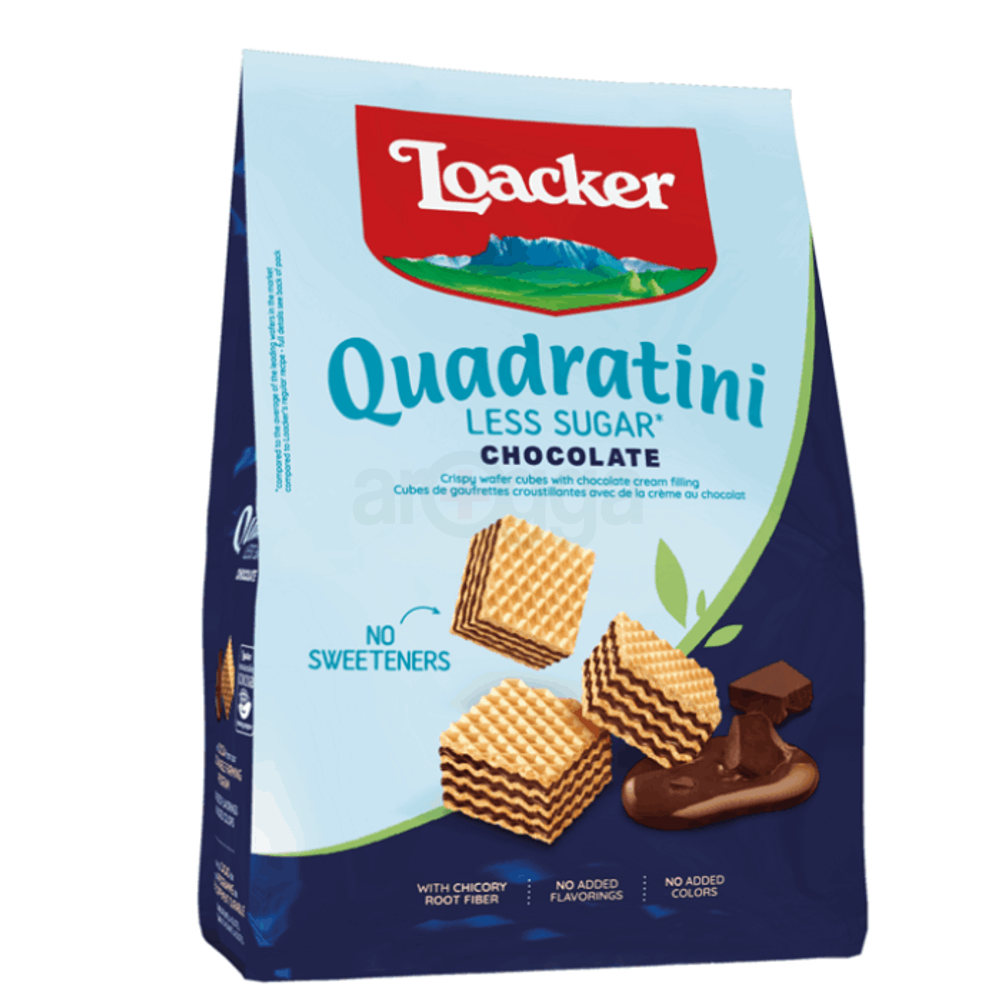 Loacker Less Sugar Quadratini Chocolate Crispy Wafer 110Gm  