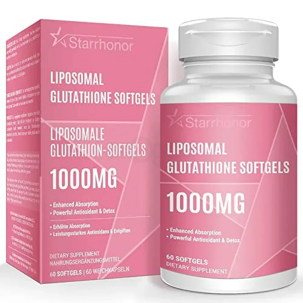 Starehonorr Liposomal Glutathione Softgels 1000MG, Reduced Glutathione Supplement 60 Softgels  