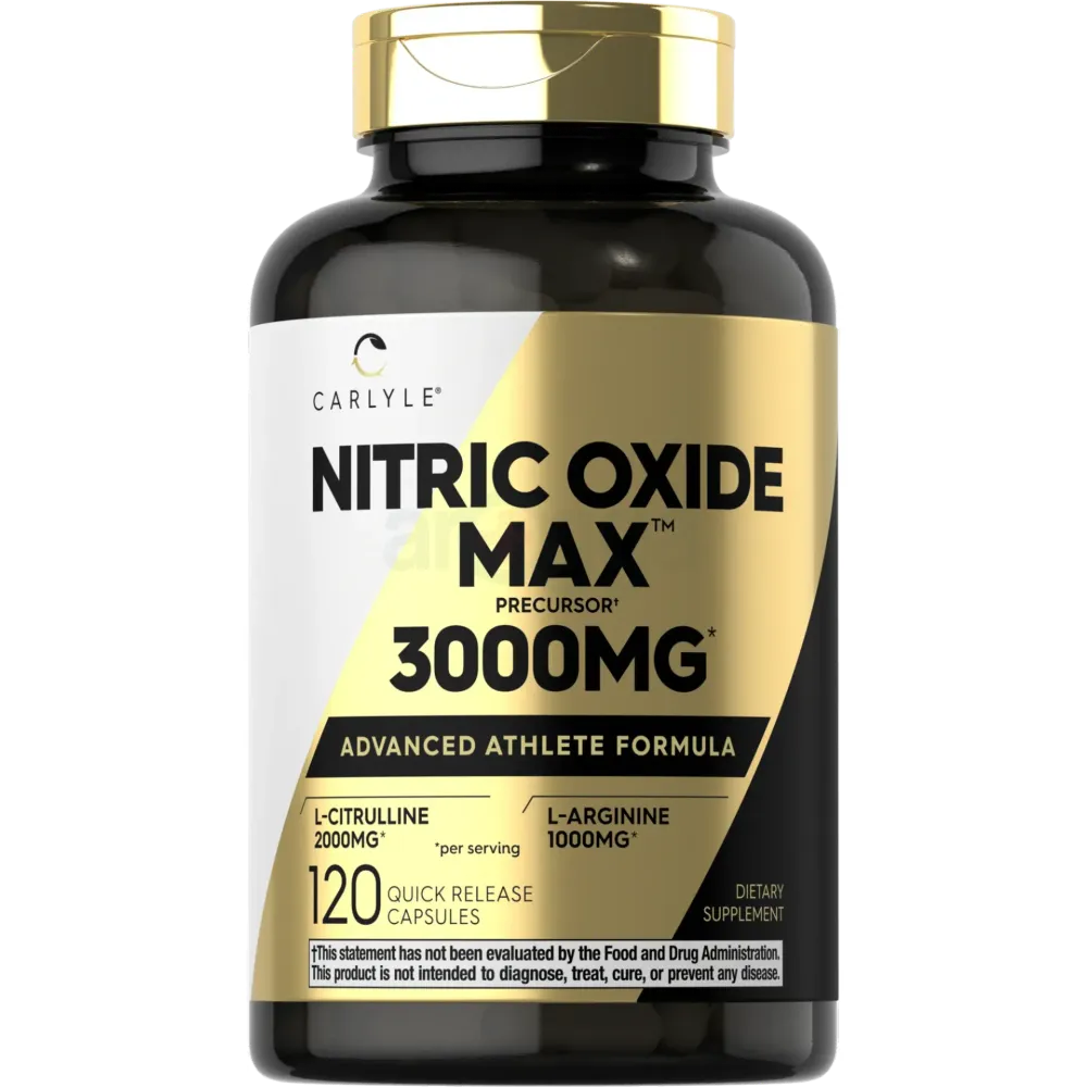 Carlyle Nitric Oxide Supplement 3000mg | 120 Capsules | Non-GMO, Gluten Free   