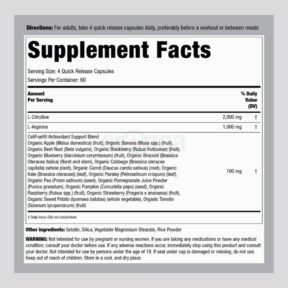 Fitness Labs Nitric Oxide Max, 240 Capsules  