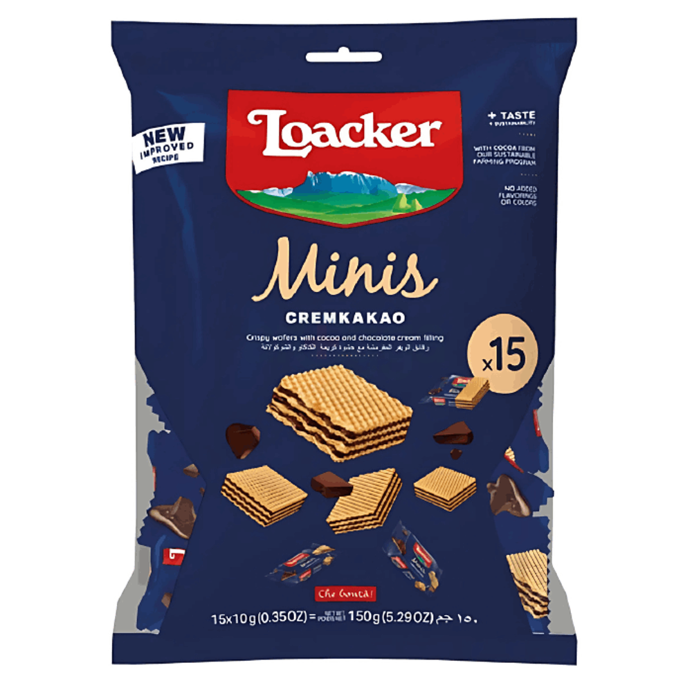 Loacker Minis Cremkakao Wafers 150Gm  